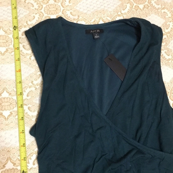NWT !  APT 9 DARK GREEN SHIRRED MIDI DRESS - Picture 10 of 11
